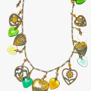 Whimsical Multi Heart Necklace with matching Heart Earrings